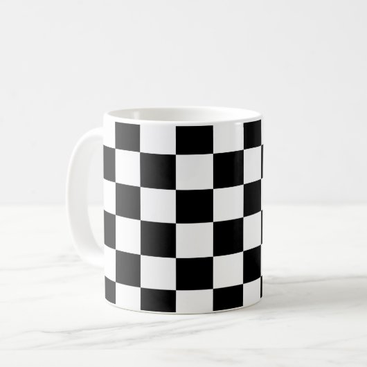 Schachbrettmuster Tasse. Kaffeetasse (Vorderseite Links)