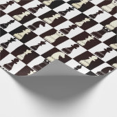 Schachbrettpapier Schwarz-Weiß-Muster Geschenkpapier (Ecke)