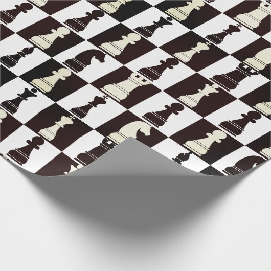 Schachbrettpapier Schwarz-Weiß-Muster Geschenkpapier (Ecke)