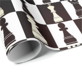 Schachbrettpapier Schwarz-Weiß-Muster Geschenkpapier (Rolleneckpunkt)