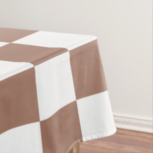 Schachbrettquadrate Mocha Braun Weiß geometrisch R Tischdecke
