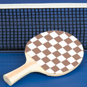 Schachbrettquadrate Mocha Braun Weiß geometrisch R Tischtennis Schläger