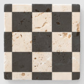 Schachbretts "Bereit für ein Spiel" Schwarz/Weiß Steinuntersetzer (Vorderseite)