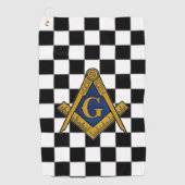 Schachbretts Freimaurer Platz und Kompass Golfhandtuch (Vorderseite)
