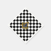 Schachbretts Freimaurer Platz und Kompass Serviette (Ecke)