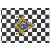 Schachbretts Freimaurer Platz und Kompass Tischdecke (Vorderseite (Horizontal))