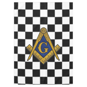Schachbretts Freimaurer Platz und Kompass Tischdecke