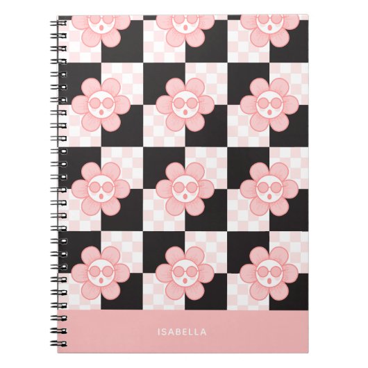 Schachbretts Girl School Notebook Notizblock (Vorderseite)