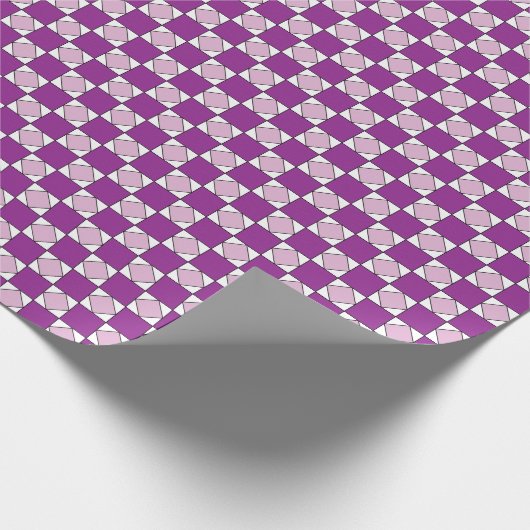 Schachbretts Lila Square Diamond Schachbretts Geschenkpapier (Ecke)