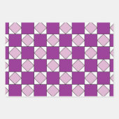 Schachbretts Lila Square Diamond Schachbretts Geschenkpapier Set (Vorderseite)