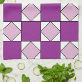 Schachbretts Lila Square Diamond Schachbretts Geschirrtuch (Gefaltet)
