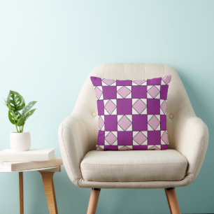 Schachbretts Lila Square Diamond Schachbretts Kissen