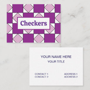 Schachbretts Lila Square Diamond Schachbretts Visitenkarte
