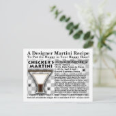 SCHACHBRETTS MARTINI-EMPFÄNGER Postkarte (Stehend Vorderseite)
