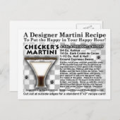 SCHACHBRETTS MARTINI-EMPFÄNGER Postkarte (Vorne/Hinten)