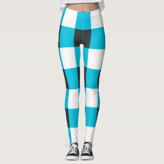 Schachbretts "Mayan Blue" Kariert Leggings