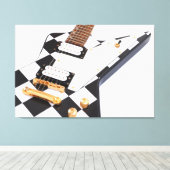 SCHACHBRETTS ROCK ELECTRIC GUITAR 32x48 Leinwanddruck (Insitu (Holzboden))
