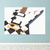 SCHACHBRETTS ROCK ELECTRIC GUITAR 40x60 Leinwanddruck (Insitu (Holzboden))