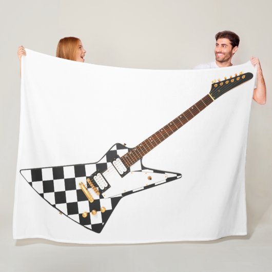 SCHACHBRETTS ROCK ELECTRIC GUITAR FLEECEDECKE (Beispiel)