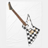 SCHACHBRETTS ROCK ELECTRIC GUITAR FLEECEDECKE (Vorderseite)