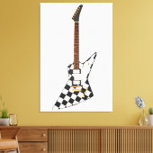 SCHACHBRETTS ROCK GUITAR 32x48 Leinwanddruck (Insitu (Wohnzimmer))