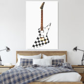 SCHACHBRETTS ROCK GUITAR 32x48 Leinwanddruck (Insitu (Schlafzimmer))