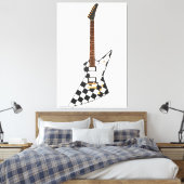 SCHACHBRETTS ROCK GUITAR 40x60 Leinwanddruck (Insitu (Schlafzimmer))