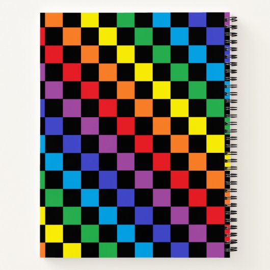 Schachbrettschwarz Notizblock (Rückseite)