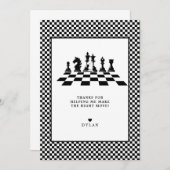 Schachbrettspiel Nacht Geburtstag Begrüßungszeiche Dankeskarte (Vorne/Hinten)