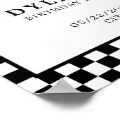 Schachbrettspiel Nacht Geburtstag Begrüßungszeiche Poster (Ecke)