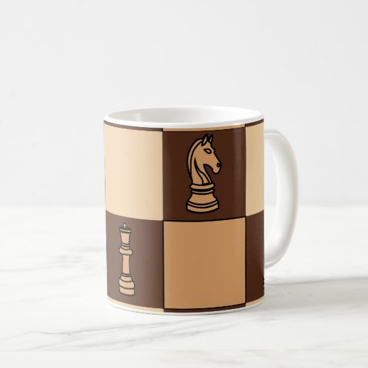 Schachbrettspieler Pieces Kaffeetasse (VorderseiteRechts)