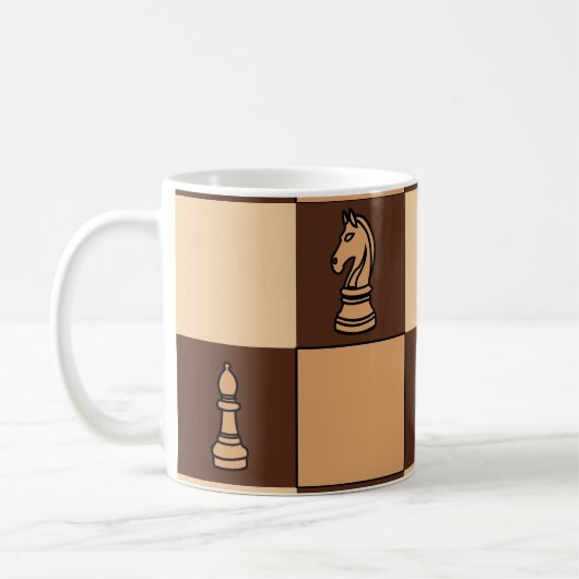 Schachbrettspieler Pieces Kaffeetasse (Links)