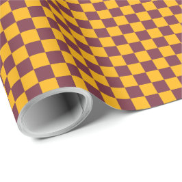 Schachbrettsportteam Spirit Maroon Gold Spaß Geschenkpapier
