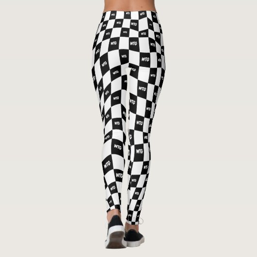 Schachbrettspur Retroretro 70er Leggings (Rückseite)