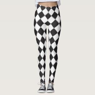 Schachbrettstil Leggings