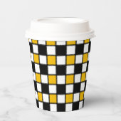 Schachbrettstil Pappbecher (Vorderseite)
