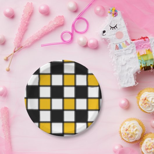 Schachbrettstil Pappteller (Party)