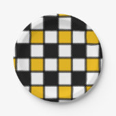 Schachbrettstil Pappteller (Vorderseite)