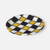 Schachbrettstil Pappteller (Schrägansicht)