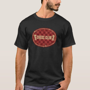 Schachclub schwarzes Oval-Logo Langarm T-Shirt