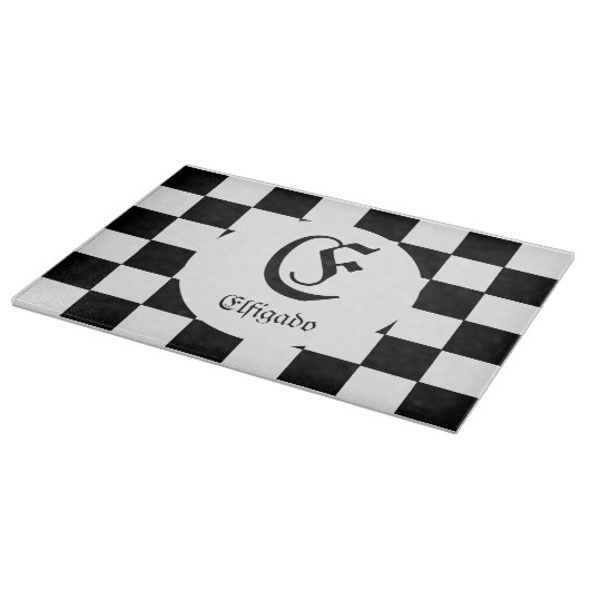 Schachdekor Schneidebrett (Ecke)