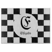 Schachdekor Schneidebrett (Vorderseite)