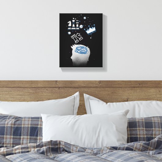 Schachdesign Leinwanddruck (Insitu (Schlafzimmer))