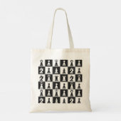Schachdesign Tote Bag Tragetasche (Rückseite)