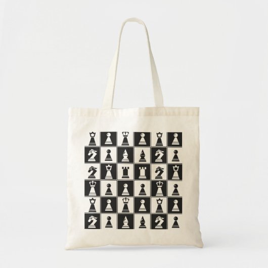Schachdesign Tote Bag Tragetasche (Vorne)