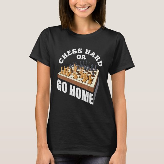 Schachfest oder Go Zuhause Checkmate Gambit King Q T-Shirt (Vorderseite)