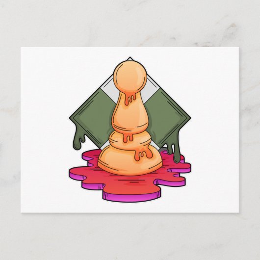 Schachfigur Bauer Postkarte (Vorderseite)