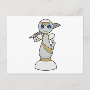 Schachfigur Bauer Schwert Schach Postkarte