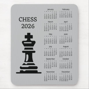 Schachfigur König 2026 Kalender Mauspad