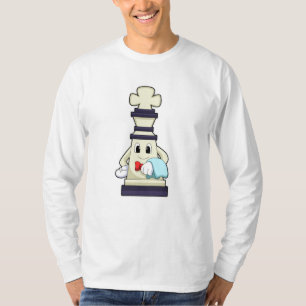 Schachfigur König als Kellner mit Handtuch T-Shirt